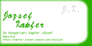 jozsef kapfer business card